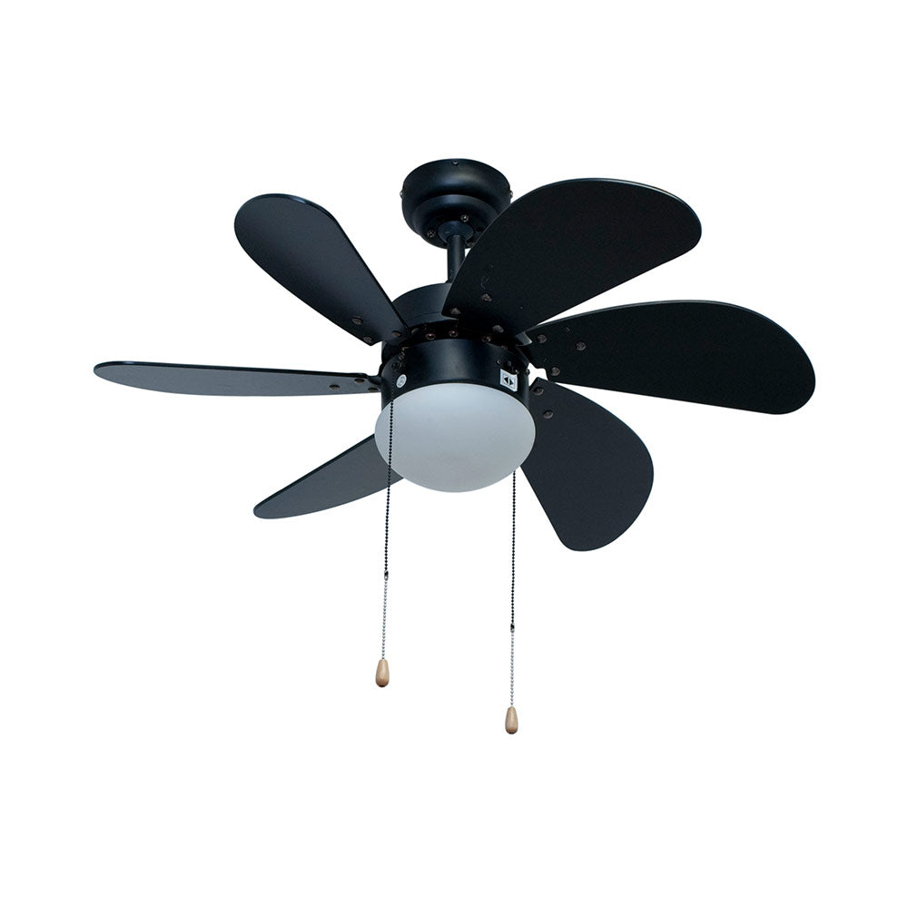 EUROLUX SWIRL CEILING FAN TURBO 6 BLADES BLACK F7B