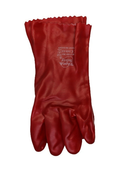 GLOVES PVC RED 30CM