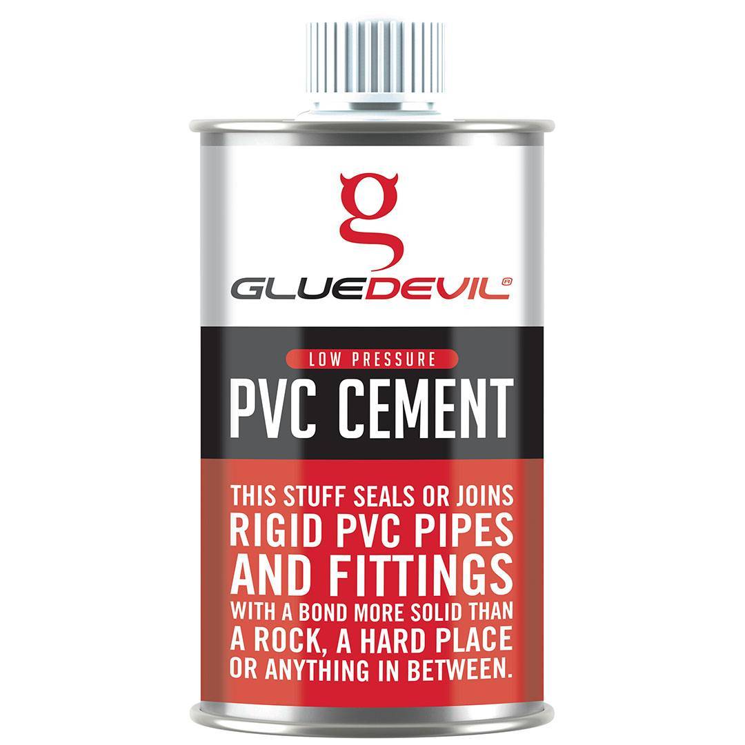 GLUE DEVIL PVC CEMENT WELD LOW PRESSURE 100ML TIN WITH DAUBER 50-PVCCEM2018