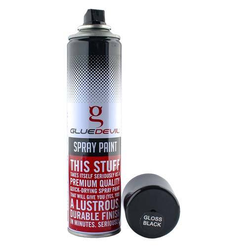 GLUE DEVIL SPRAY PAINT STANDARD GLOSS BLACK 00-SPRAY6000