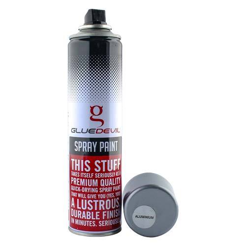 GLUE DEVIL SPRAY PAINT METALLIC ALUMINIUM 00-SPRAY6016 – Micmar Online