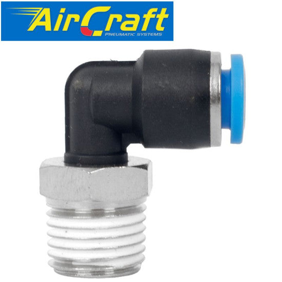 AIRCRAFT PU HOSE FITTING ELBOW 1/4 MALE 6MM SPL06-02