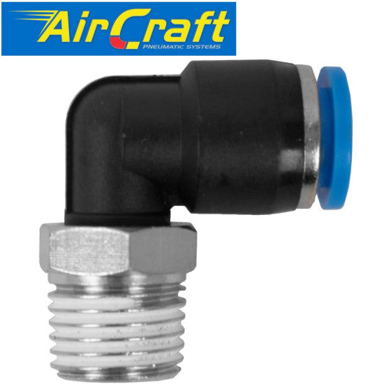 AIRCRAFT PU HOSE FITTING ELBOW 1/4 MALE 8MM SPL08-02