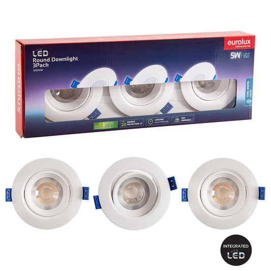 EUROLUX LED DOWNLIGHT ROUND 5W 4000K D157CW