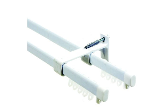 KIRK CURTAIN RAIL DOUBLE STEEL 2.0M