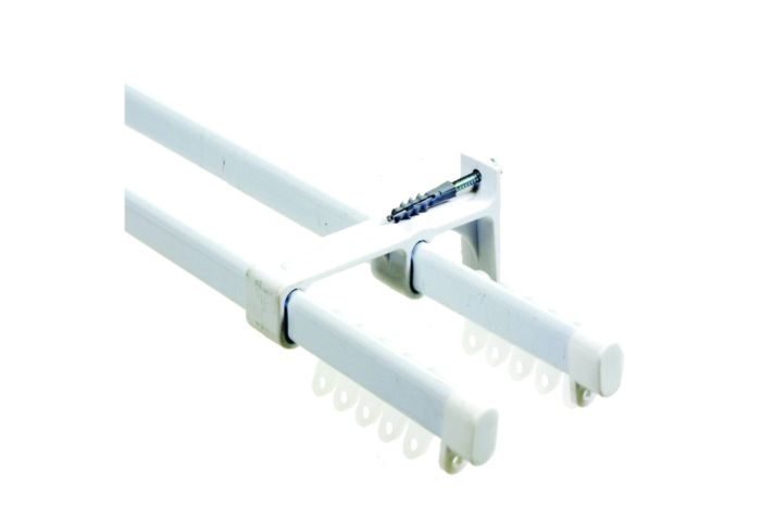 KIRK CURTAIN RAIL DOUBLE STEEL 2.5M