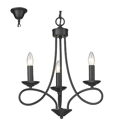 RADIANT CHANDELIER 3 LIGHT BLACK E14 3X40W RCH114