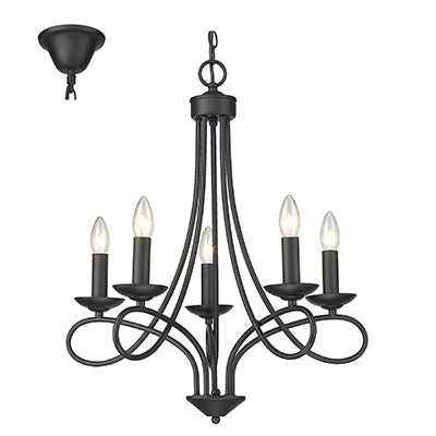 RADIANT CHANDELIER 5 LIGHT BLACK E14 5X40W RCH115