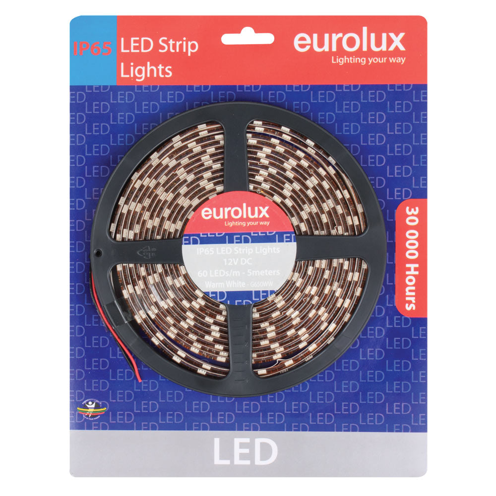 EUROLUX LED STRIP COOL WHITE 4.8W/M IP63 G649CW 5M