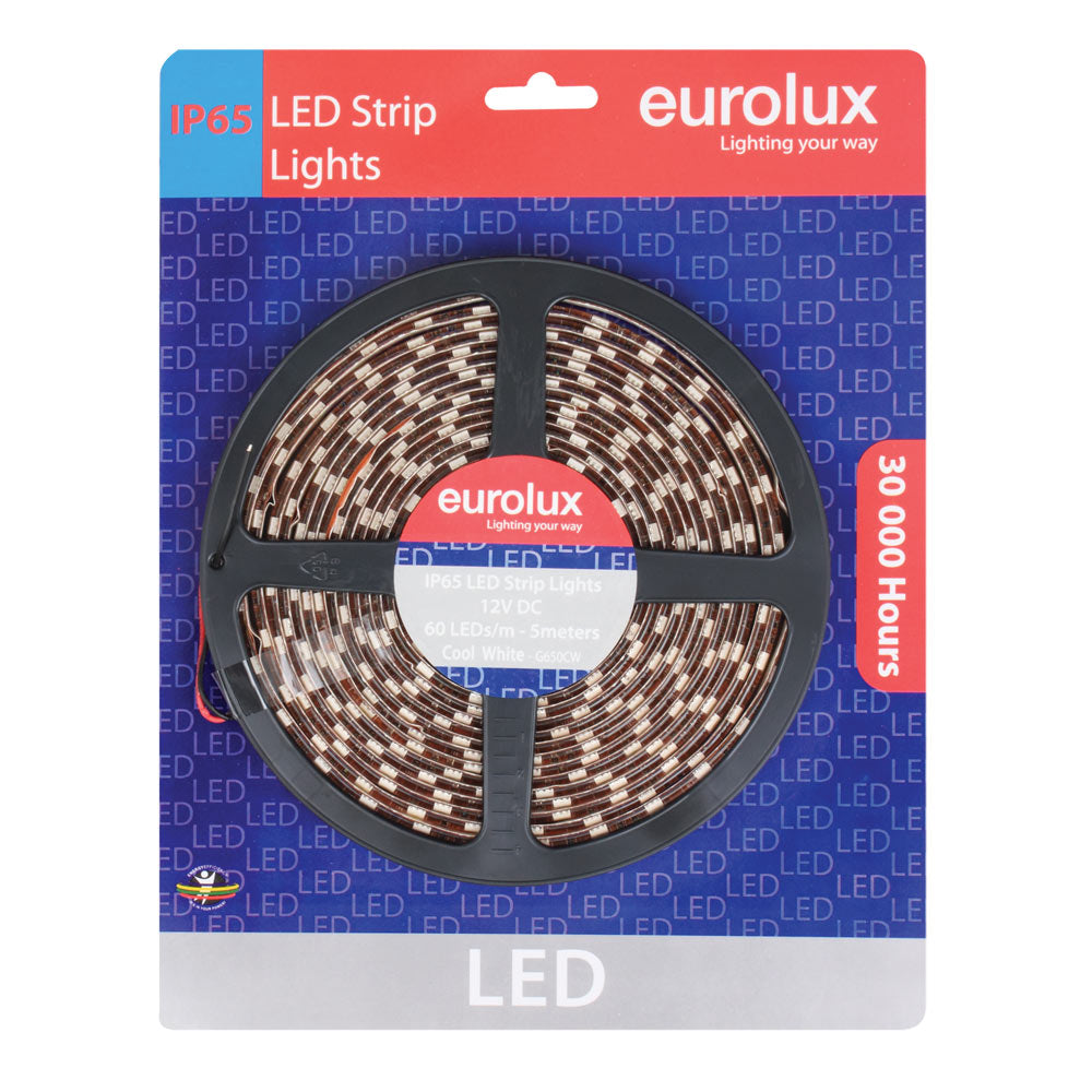 EUROLUX LED STRIP WARM WHITE 4.8W/M IP65 G649WW 5M