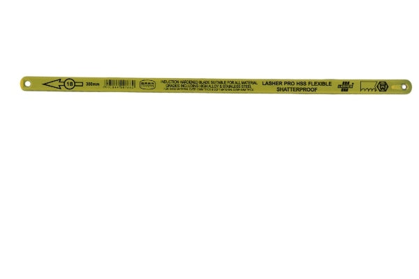 LASHER HACKSAW BLADES HSS SHATTERPROOF LASHERPRO TPI YELLOW 300X18 FG00766