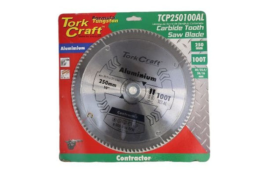 TORK CRAFT BLADE CONTRACTOR CIRCULAR SAW TUNGSTEN CARBIDE TIPS ALUMINIUM 250X100T 30/1/20/16 TCP250100AL