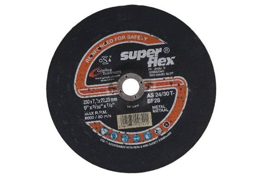 SUPER FLEX GRINDING DISC STEEL 230X7.2X22.23 AS24/30T BF28 T27