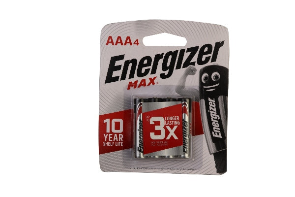 ENERGIZER BATTERY MAX AAA 4PACK 1.5V E92BP4-MAX