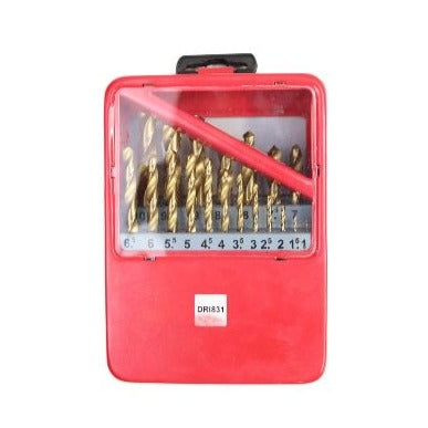 INDUSTRO DRILL BIT SET HSS 19PCS TITANIUM