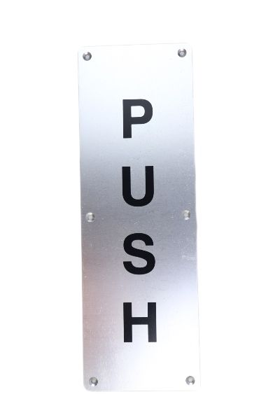 PUSH PLATE STAINLESS STEEL 12X4